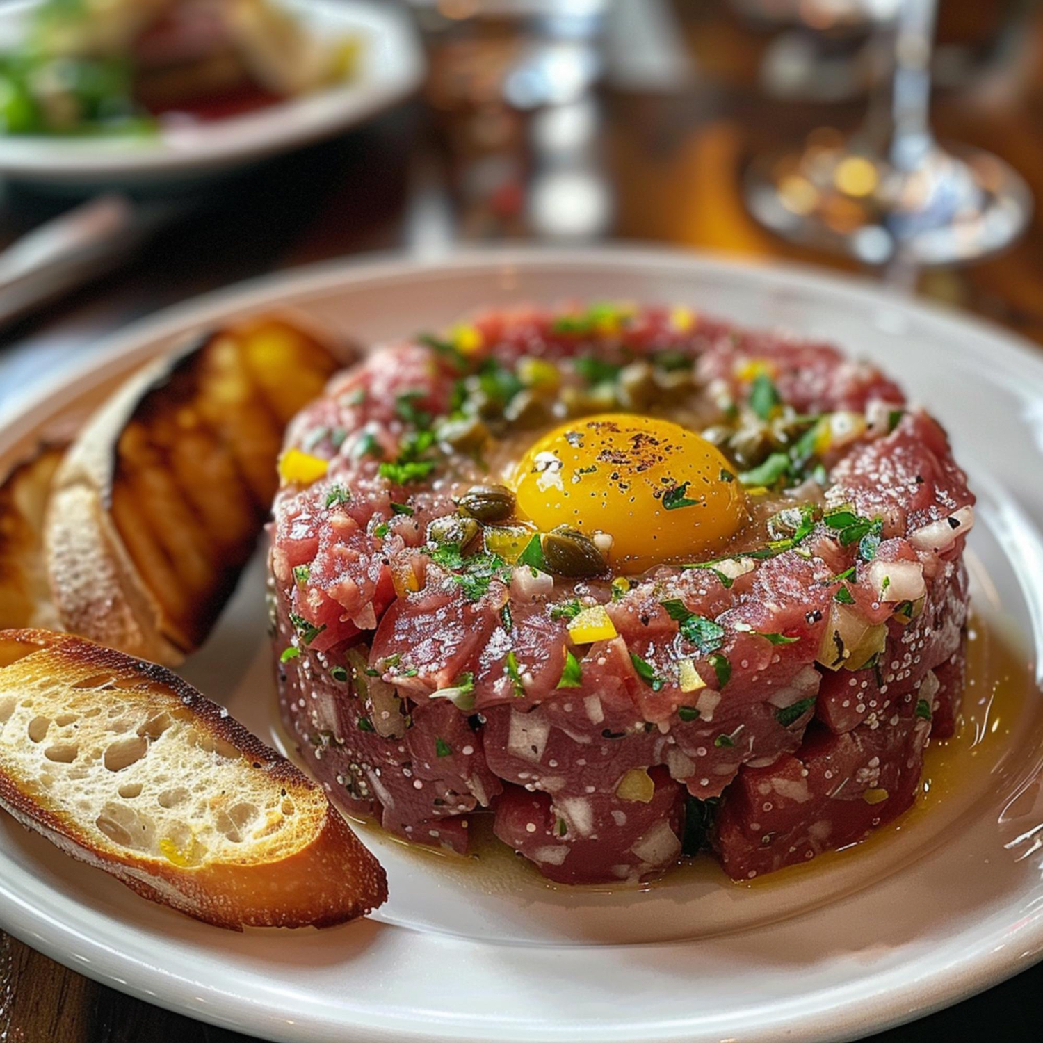 Steak tartar preparado en Tolón Tolón Bilbao
