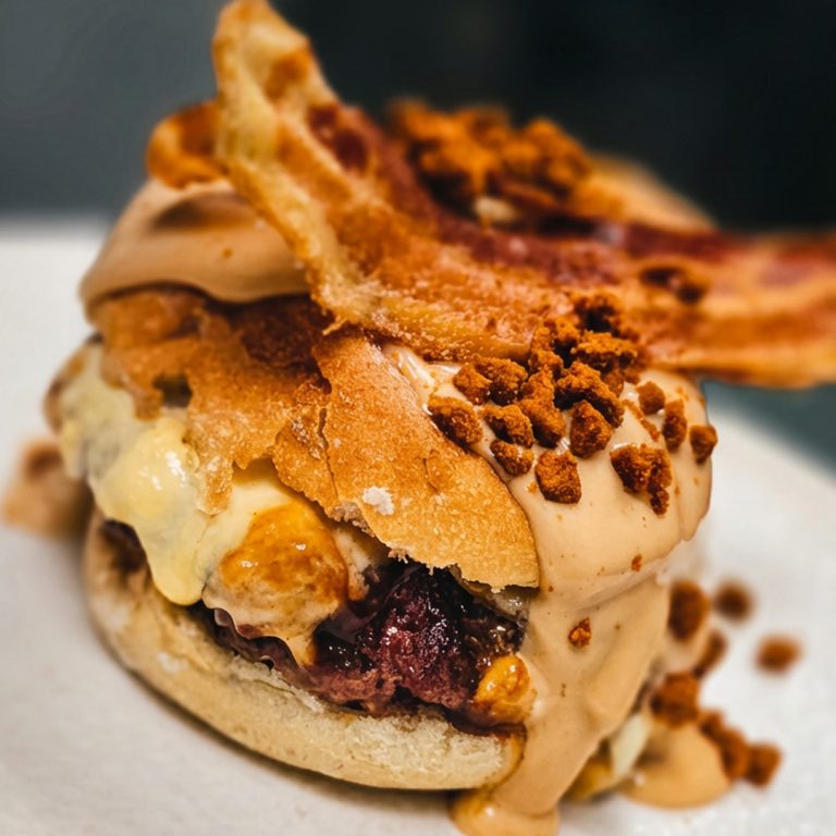 Burger cheesecake con bacon y queso en Tolón Tolón Bilbao